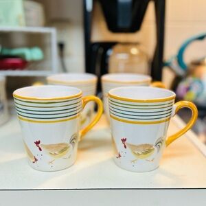 OH La La Chicken 12 oz. Coffee Mugs - Set of 4  SO CUTE!🥰